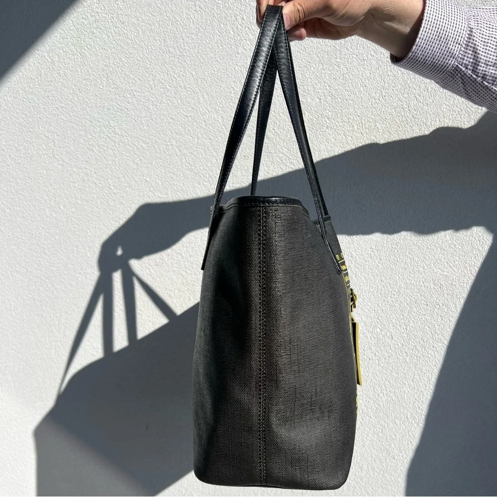 Bulgari Bvlgari Collezione Tote and Shoulder Bag Black Yellow Dark grey